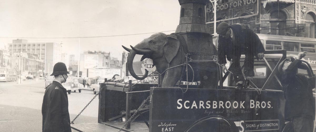 elephant statue in 1800s